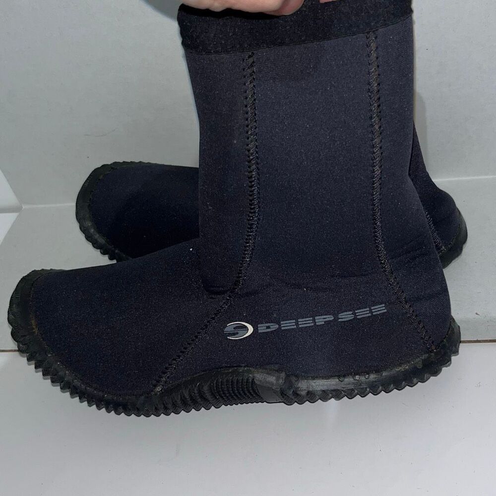 Deep See Men's Navy‎ Blue Manta Echo Zip Neoprene Snorkeling Scuba Boots Size 5